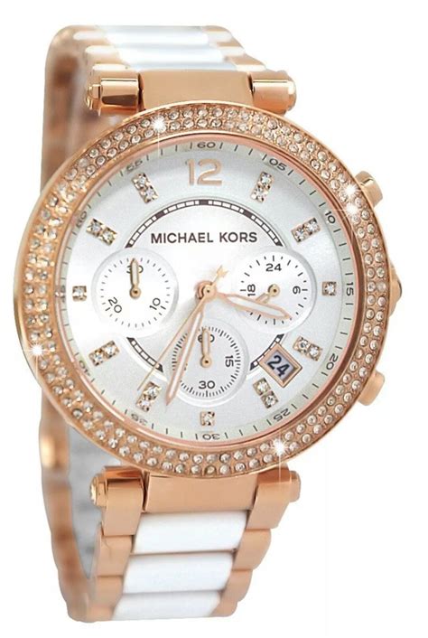 michael kors rose gold and white ceramic watch|mk rose gold watch sale.